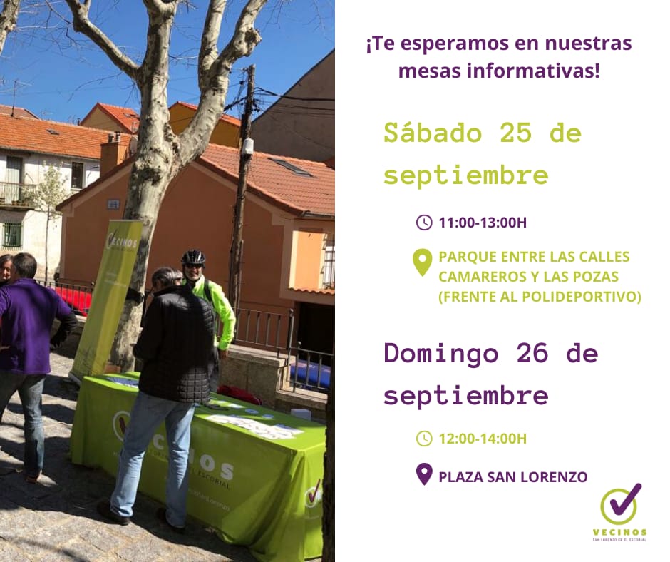 Mesas informativas sábado 25 y domingo 26 de septiembre